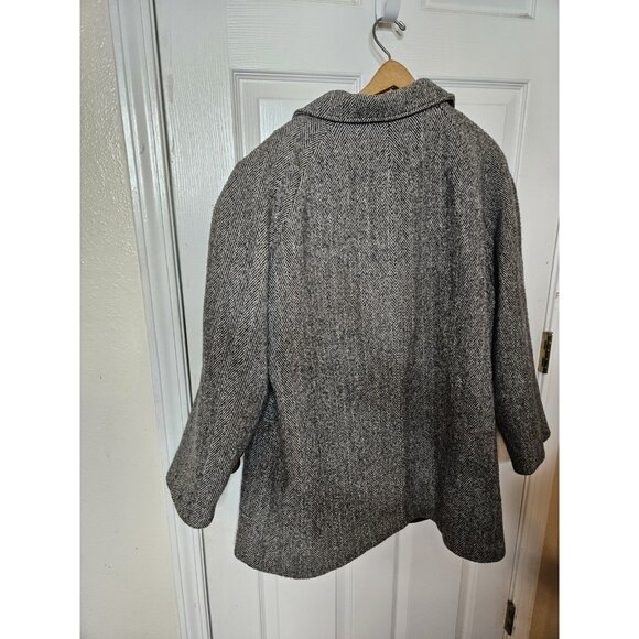 Herman Kay Wool Pea Coat Jacket Gray 3 Button Closure USA VINTAGE 90S 22wp USA - Picture 9 of 12